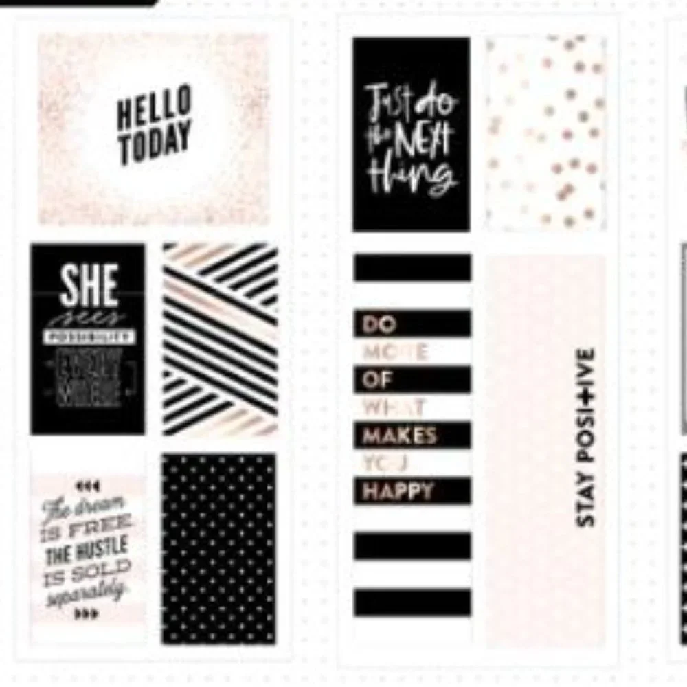 The Happy Planner, Journaling Stickers Flip Book - Black & White